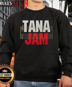 Official Hiroshi Tanahashi Tana Jam sweatshirt featuring a vibrant design and logo, perfect for wrestling fans.