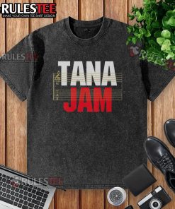Official Hiroshi Tanahashi Tana Jam washed t-shirt featuring vibrant graphics and a comfortable fit for wrestling fans.