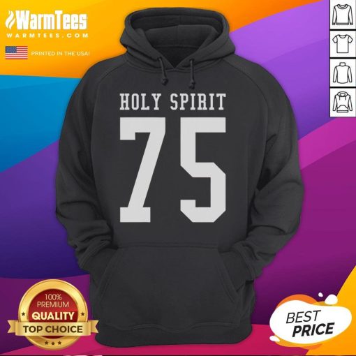 Official Holy Spirit 75 Hoodie in black, featuring a bold logo and comfortable fit, perfect for casual wear.