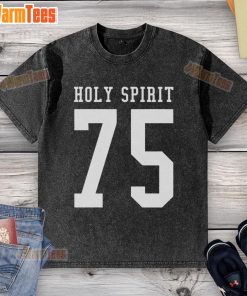 Alt Text: Official Holy Spirit 75 Washed T-Shirt featuring a stylish design, perfect for casual wear and spiritual expression.