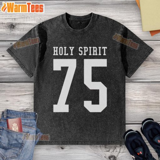 Alt Text: Official Holy Spirit 75 Washed T-Shirt featuring a stylish design, perfect for casual wear and spiritual expression.
