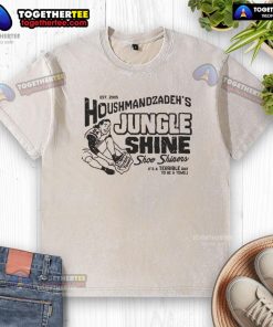 Official Houshmandzadeh's Jungle Shine Shoe Shiners Est 2005 washed t-shirt featuring vibrant graphics and soft fabric.