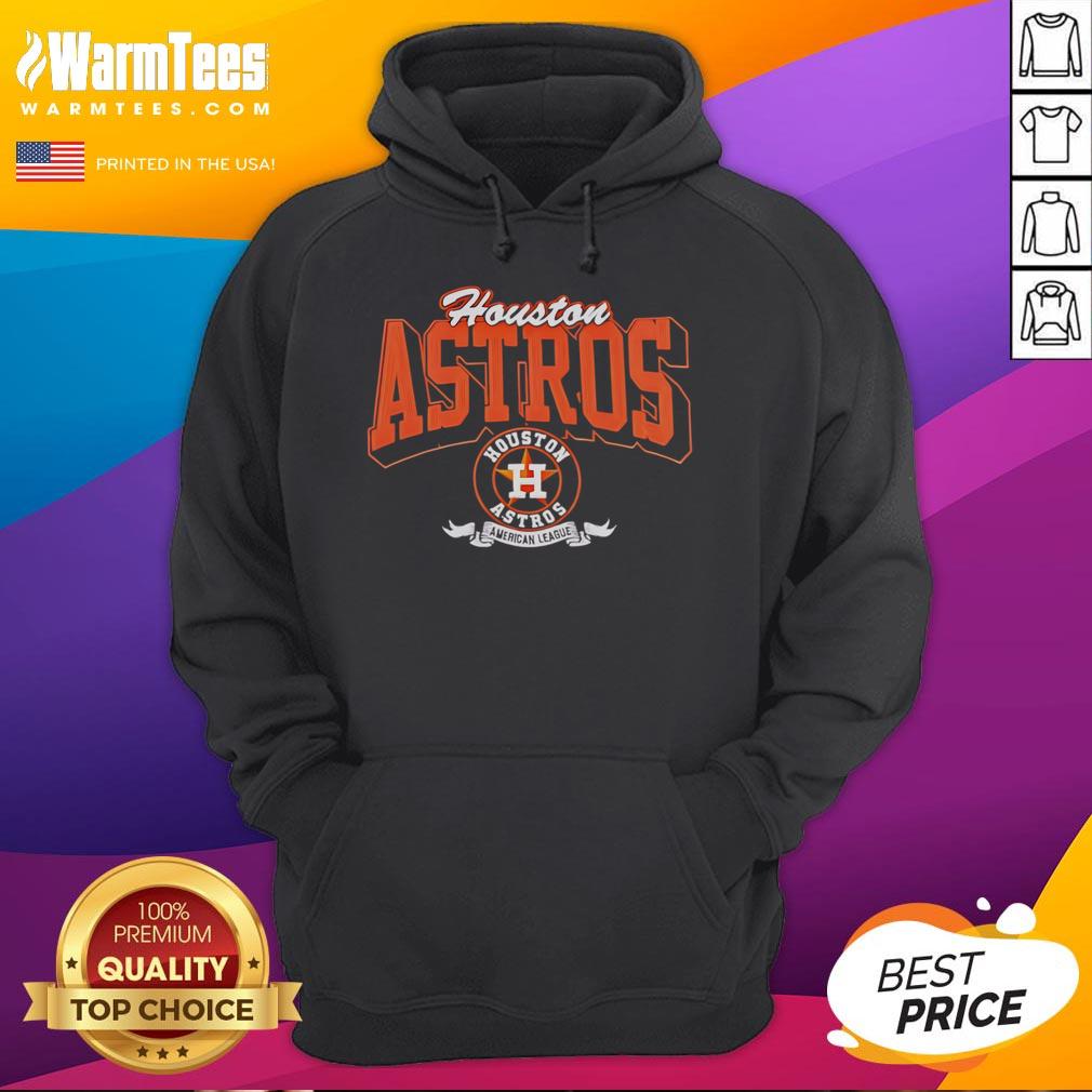 Official Houston Astros Team Badge American League Hoodie Official Houston Astros Team Badge on an American League hoodie, showcasing team pride and sportswear style.
