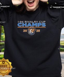 Official I-94 Rivalry Cup Champs 2025 Sweatshirt featuring team logos and celebratory design for fans and supporters.