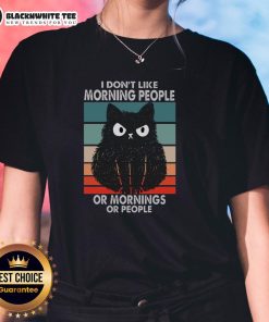 Official I Don't Like Morning People Grumpy Cat Tee for ladies, perfect for expressing morning mood.