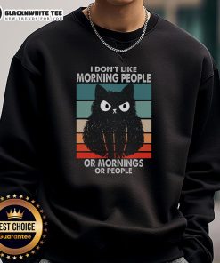 Official I Don't Like Morning People Grumpy Cat sweatshirt showcasing a humorous design for morning haters.