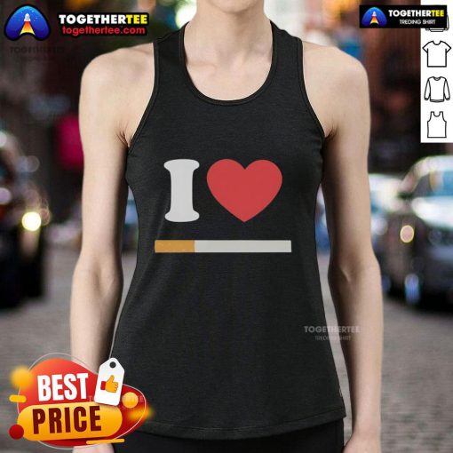 Stylish Official I Love Cigarette Tank Top, perfect for casual wear, featuring bold graphic design and comfortable fit.