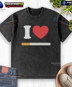 Official I Love Cigarette Washed T-Shirt featuring a vintage design, perfect for casual wear and cigarette enthusiasts.