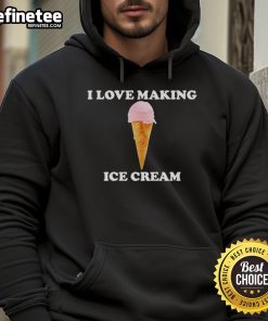 Cozy Official I Love Making Ice Cream Hoodie in vibrant colors, perfect for ice cream lovers and casual wear.