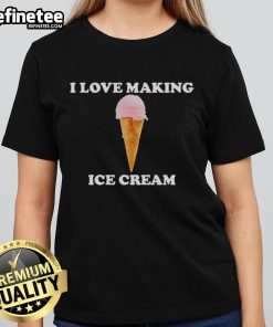 Official I Love Making Ice Cream Ladies Tee featuring a fun ice cream graphic and vibrant colors for summer style.