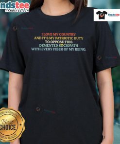 Official I Love My Country Ladies Tee showcasing patriotic pride with vibrant design and comfortable fit for everyday wear.