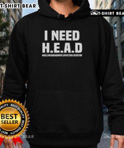 Alt Text: Cozy Official I Need H.E.A.D. Hoodie featuring the words Hugs, Encouragement, Affection, Devotion in stylish design.