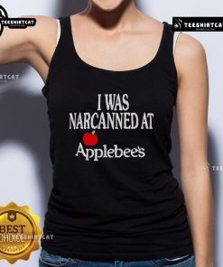 Alt Text: Official I Was Narcanned at Apple tank top featuring bold text design, perfect for fans of unique apparel.