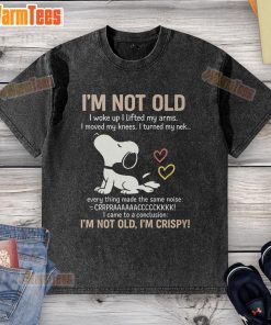 Official I'm Not Old I'm Crispy washed t-shirt, featuring a fun graphic design, perfect for casual wear.