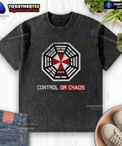 Official Initiative Control or Chaos Dharma Corporation washed t-shirt featuring a stylish design and soft fabric.