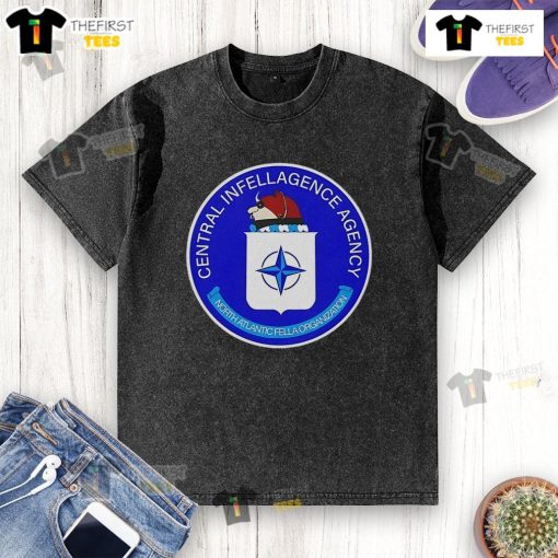 Official Intel Central Intelligence Agency USA washed t-shirt featuring CIA logo, perfect for casual wear and fans.