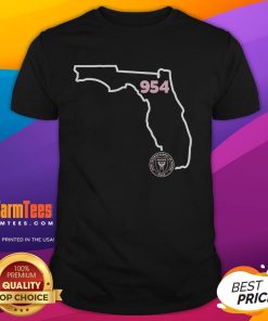 Official Inter Miami CF 954 Area Code State T-Shirt featuring team logo and vibrant design for fans and supporters.
