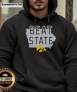Official Iowa Beat State Hoodie featuring bold lettering and a stylish design, perfect for Iowa fans and supporters.