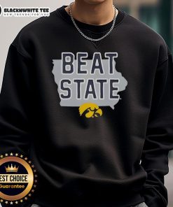 Official Iowa Beat State Sweatshirt in black featuring bold graphics, perfect for fans showing team spirit.