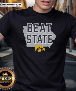 Alt Text: Official Iowa Beat State T-Shirt featuring vibrant graphics and team colors, perfect for Iowa sports fans.