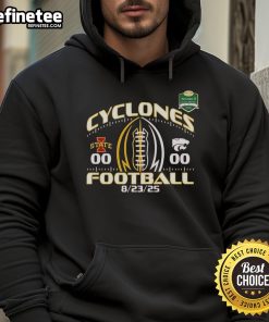 Official Iowa State Cyclones Football hoodie celebrating 2025 victory over Kansas State with vibrant team colors.