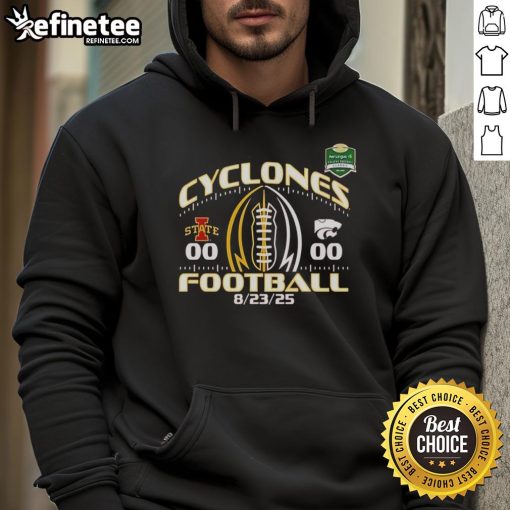 Official Iowa State Cyclones Football hoodie celebrating 2025 victory over Kansas State with vibrant team colors.