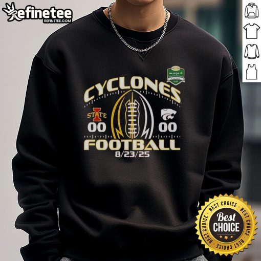 Official Iowa State Cyclones Football sweatshirt celebrating the 2025 victory over Kansas State, designed for fans.