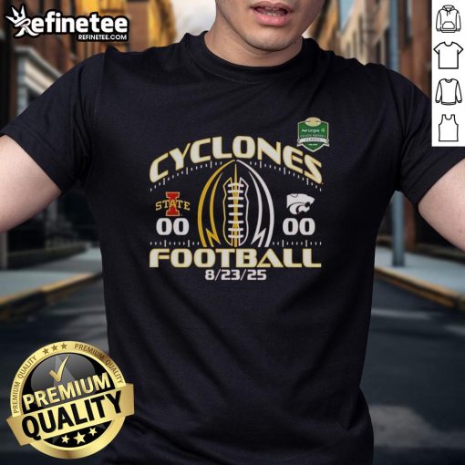 Official Iowa State Cyclones Football Beat Kansas State Score 2025 T-Shirt featuring team colors and logo design.