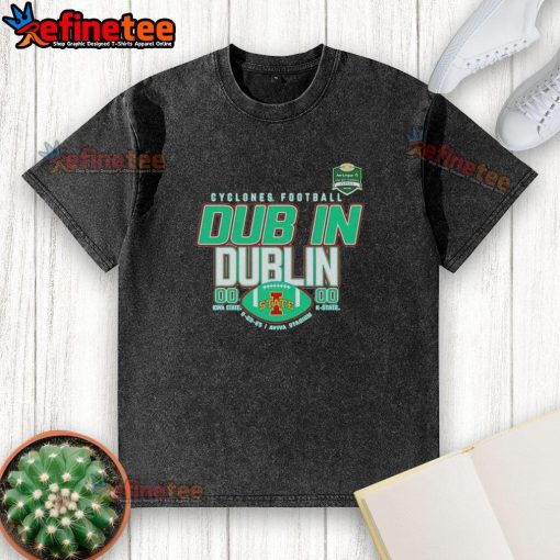 Alt Text: Official Iowa State Cyclones Football Dub in Dublin score washed t-shirt featuring vibrant team colors and logo.
