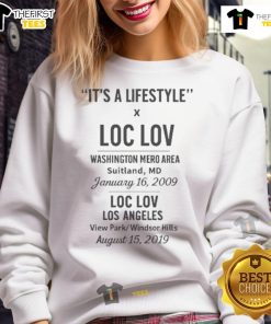 Official 'It's A Lifestyle' X Loc Lov Washington Mero Area Los Angeles Sweatshirt in trendy urban style.