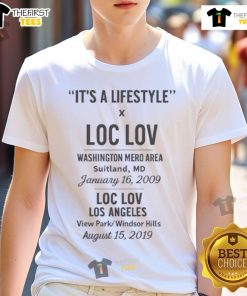 Alt Text: Official It'S A Lifestyle X Loc Lov Washington Mero Area Loc Lov Los Angeles T-Shirt design featuring vibrant graphics.