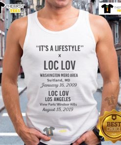 Official Its A Lifestyle X Loc Lov Washington Mero Area Loc Lov Los Angeles tank top in vibrant colors, stylish design.