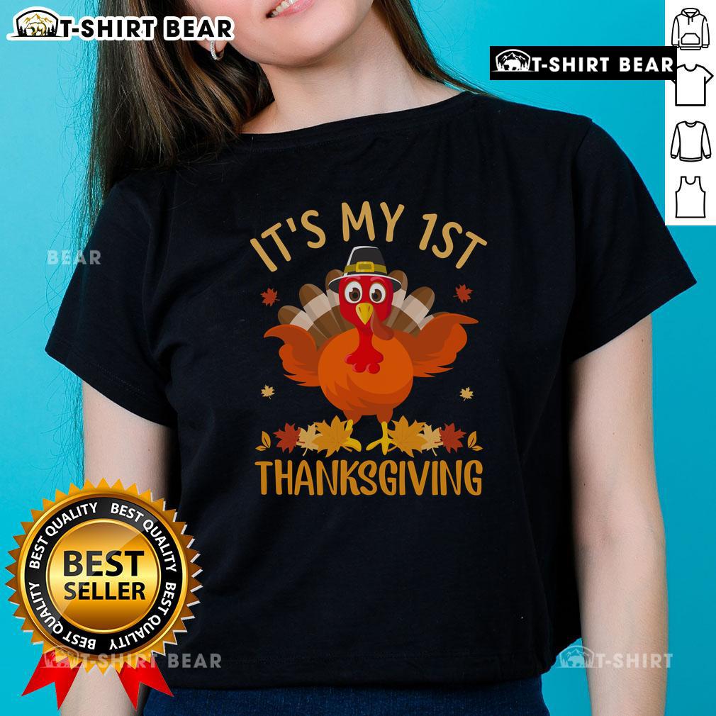Official It'S My 1St Thanksgiving Turkey Ladies Tee Official It's My 1st Thanksgiving Turkey Ladies Tee featuring a festive turkey design for a joyful Thanksgiving celebration.