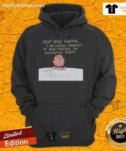 Cozy Official It's The Great Pumpkin Charlie Brown hoodie featuring 'Dear Great Pumpkin' design for Halloween fans.