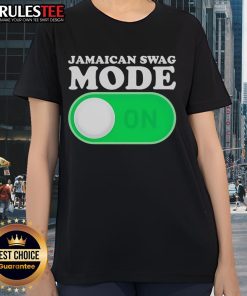 Official Jamaican Swag Mode On Ladies Tee featuring vibrant colors and stylish design perfect for island vibes.