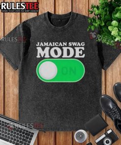 Official Jamaican Swag Mode On washed t-shirt featuring vibrant colors and a stylish design, perfect for casual wear.