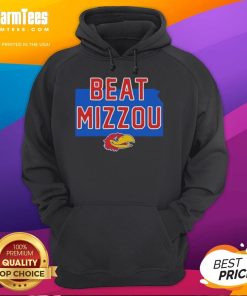 Official Jayhawk Kansas Beat Mizzou logo hoodie featuring vibrant team colors and bold graphics for fans.