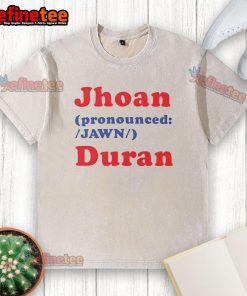 Alt Text: Official Jhoan Jawn Duran washed t-shirt in soft cotton, showcasing a stylish design for fans and casual wear.