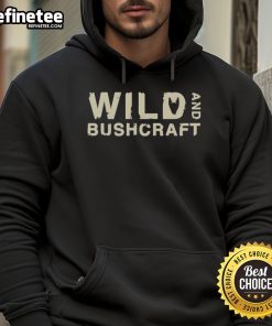 Alt Text: Official Joe Robinet Wild and Bushcraft Hoodie displayed on a rustic wooden background, showcasing its unique design.