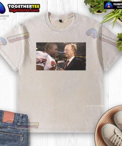 Official John Clayton and Frank Gore NFL Network vintage washed t-shirt featuring iconic sports graphics and comfortable fit.
