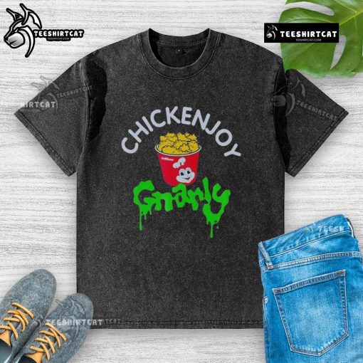 Official Jollibee x KATSEYE Chickenjoy Gnarly Washed T-Shirt showcasing a trendy design perfect for fans and collectors.