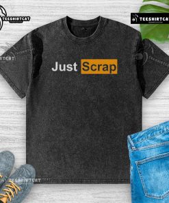Official Just Scrap washed t-shirt in soft fabric, showcasing a trendy design for casual wear.