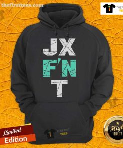 Official JX FN T Essential 2025 Hoodie in black, showcasing a stylish design perfect for casual wear and comfort.