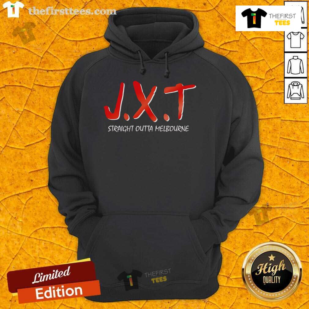 Official Jxt Straight Outta Melbourne Hoodie Official JXT Straight Outta Melbourne Hoodie in black, showcasing stylish design and comfortable fit for urban fashion.