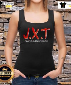 Official JXT Straight Outta Melbourne tank top featuring bold graphic design, perfect for casual wear and summer style.