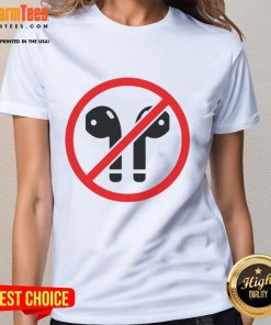 Official Kamala Harris Wired Earphones logo on a stylish ladies tee, perfect for supporters and music lovers.