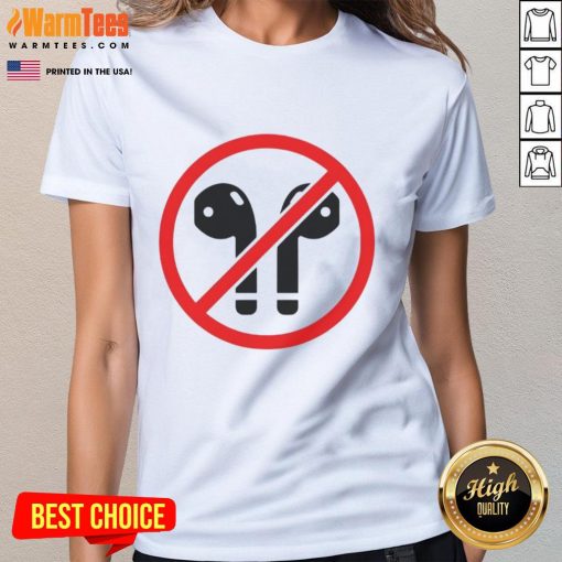 Official Kamala Harris Wired Earphones logo on a stylish ladies tee, perfect for supporters and music lovers.