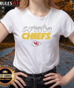Official Kansas City Chiefs Football youth tee featuring love sign hand signals, perfect for young fans supporting the team.