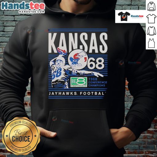 Official Kansas Jayhawks 1968 Conference Champions Big 8 Conference hoodie showcasing vintage team pride.