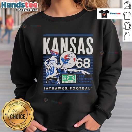 Alt Text: Official Kansas Jayhawks 1968 Conference Champions Big 8 Conference sweatshirt featuring team colors and logo.